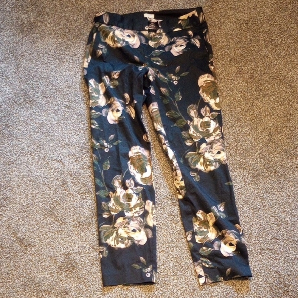 J. Crew Black and Gold Stretch Pants